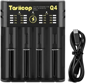 18650 21700 Battery Charger for 3.7V Lipo & 1.2V NiMH Batteries | 18650 Charger 4-slot 2A Fast Charging for Rechargeable Batteries Lithium 18650 18350 18700 21700 26650 Ni-MH Ni-Cd AA AAA C 18650 21700 Battery Charger for 3.7V Lipo & 1.2V NiMH Batteries | 18650 Charger 4-slot 2A Fast Charging for Rechargeable Batteries Lithium 18650 18350 18700 21700 26650 Ni-MH Ni-Cd AA AAA C