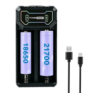 2 Bay USB-C Battery Charger for 18650, 21700, 26650 Rechargeable Batteries | Dual Independent Slot Charger with Smart LED indicators Compatible with 18650 21700 26650 Batteries 2 Bay USB-C Battery Charger for 18650, 21700, 26650 Rechargeable Batteries | Dual Independent Slot Charger with Smart LED indicators Compatible with 18650 21700 26650 Batteries