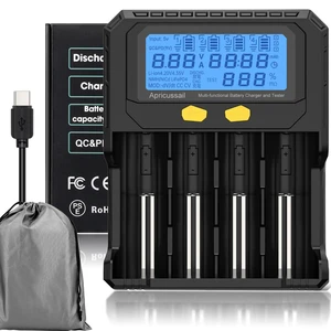 4-Slot Fast Battery Charger &Tester for 3.2V LiFPO4 3.7V Li-ion 1.2V Ni-MH/Ni-CD Batteries,LCD Displayer,Intelligent Identification,Safe Protection,Compatible with 18650 21700 AA AAA Batteries 4-Slot Fast Battery Charger &Tester for 3.2V LiFPO4 3.7V Li-ion 1.2V Ni-MH/Ni-CD Batteries,LCD Displayer,Intelligent Identification,Safe Protection,Compatible with 18650 21700 AA AAA Batteries