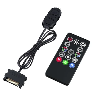 Mini ARGB PC Fans Controller Kit with One-to-One Matching Function for Computer Case RGB Fans, PC ARGB Heat Sink (3 Pin, 14 Key, SATA Power, 5th Gen) Mini ARGB PC Fans Controller Kit with One-to-One Matching Function for Computer Case RGB Fans, PC ARGB Heat Sink (3 Pin, 14 Key, SATA Power, 5th Gen)