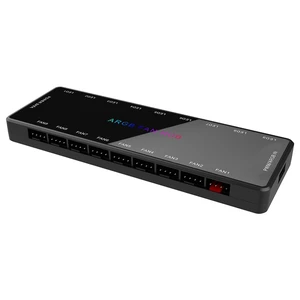 ARGB and PWM Fan hub,9 Ports RGB Hub,1 to 9 Multi Way Magnetic backplane Splitter 5V/3PIN Case Fan Hub Adapter PWM ARGB Fan Black ARGB and PWM Fan hub,9 Ports RGB Hub,1 to 9 Multi Way Magnetic backplane Splitter 5V/3PIN Case Fan Hub Adapter PWM ARGB Fan Black