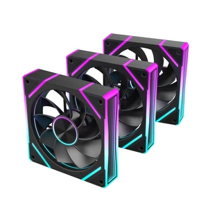 V8 Prism 120mm ARGB PWM Computer Case Fan 3-Pack, Mirror Design, High-Performance Cooling for Gaming PC - Black, Reverse V8 Prism 120mm ARGB PWM Computer Case Fan 3-Pack, Mirror Design, High-Performance Cooling for Gaming PC - Black, Reverse