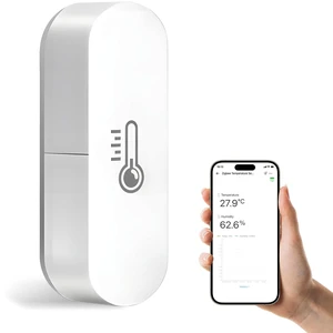 Zigbee Temperature Sensor, Humidity Sensor Thermometer for House, Compatible with Alexa & Google Assistant, eWeLink APP for Remote Monitoring and Home Automation, ZigBee 3.0 Hub Required Zigbee Temperature Sensor, Humidity Sensor Thermometer for House, Compatible with Alexa & Google Assistant, eWeLink APP for Remote Monitoring and Home Automation, ZigBee 3.0 Hub Required