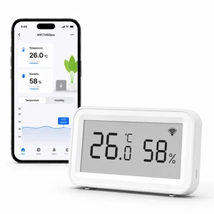 Smart WiFi Hygrometer Thermometer: Wireless Temperature Humidity Sensor with Clear LCD Display, Calibratable, App Alert & Data Storage Export, Digital Remote Monitor for Bedroom, Greenhouse (1-Pack) Smart WiFi Hygrometer Thermometer: Wireless Temperature Humidity Sensor with Clear LCD Display, Calibratable, App Alert & Data Storage Export, Digital Remote Monitor for Bedroom, Greenhouse (1-Pack)