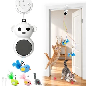 2-in-1 Interactive Laser Pointer Cat Toy & Flying Bird Wand for Indoor Cats | No-Drill Doorway Play with Adjustable Speed, USB Rechargeable, Smart Auto-Pause, Bird & Mouse Attachments 2-in-1 Interactive Laser Pointer Cat Toy & Flying Bird Wand for Indoor Cats | No-Drill Doorway Play with Adjustable Speed, USB Rechargeable, Smart Auto-Pause, Bird & Mouse Attachments