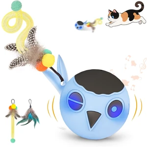 Cat Ball Toy, Upgraded Smart Motion Sensor Moving Ball with 3 Speed Modes & 4 Sounds, Interactive Toy for Indoor Cats, Motion Activated, Chirping Light, 2 Feather Tails(Blue) Cat Ball Toy, Upgraded Smart Motion Sensor Moving Ball with 3 Speed Modes & 4 Sounds, Interactive Toy for Indoor Cats, Motion Activated, Chirping Light, 2 Feather Tails(Blue)