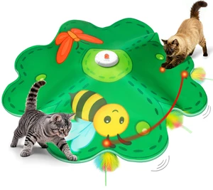 Rechargeable Cat Toys, 2 in 1 Hide and Seek Game Interactive Cat Toy, Movable LED Red Dot, Concealed Feathers, Durable Exercise Toys for Indoor Cats, Bored Adult Cats Wand Toy, Green Rechargeable Cat Toys, 2 in 1 Hide and Seek Game Interactive Cat Toy, Movable LED Red Dot, Concealed Feathers, Durable Exercise Toys for Indoor Cats, Bored Adult Cats Wand Toy, Green