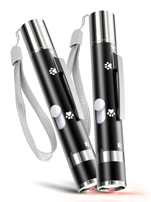 Cat Toy, 2 Pcs, Interactive Rechargeable Chase Toy for Indoor Cat & Dogs | 3 Light Modes & 5 Fun Patterns, Black Metal Casing with Paw Prints. USB Rechargeable Interactive Pet Training Wand for Indoor Cat Toy, 2 Pcs, Interactive Rechargeable Chase Toy for Indoor Cat & Dogs | 3 Light Modes & 5 Fun Patterns, Black Metal Casing with Paw Prints. USB Rechargeable Interactive Pet Training Wand for Indoor