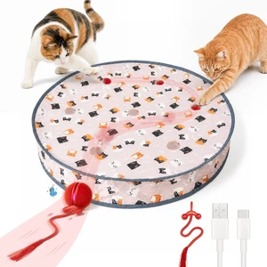 Interactive Cat Toys 2 in 1, Automatic Moving Cat Ball with Tail & 7 Holes Play Mat, Hide and Seek Mouse Catching Game for Indoor Cats, Motion Activated Rechargeable Chirping Kitten Toys Interactive Cat Toys 2 in 1, Automatic Moving Cat Ball with Tail & 7 Holes Play Mat, Hide and Seek Mouse Catching Game for Indoor Cats, Motion Activated Rechargeable Chirping Kitten Toys