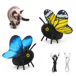2 Pcs Flapping Butterfly Interactive Cat Toys with Catnip | Touch-activated Butterfly Toy, 3 Modes, USB Rechargeable, Hanging Elastic Cord & 2 Butterfly Kitten Toys 2 Pcs Flapping Butterfly Interactive Cat Toys with Catnip | Touch-activated Butterfly Toy, 3 Modes, USB Rechargeable, Hanging Elastic Cord & 2 Butterfly Kitten Toys