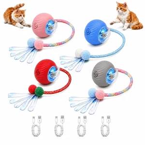 Pack-4 Interactive Cat Toys, Motion-Activated Rolling Ball with Shiny Moving Tail,Smart Automatic Cat Chase,Auto Rotating,USB-C Rechargeable, Self Play Toy for Indoor Cats, Kittens & Puppies. Pack-4 Interactive Cat Toys, Motion-Activated Rolling Ball with Shiny Moving Tail,Smart Automatic Cat Chase,Auto Rotating,USB-C Rechargeable, Self Play Toy for Indoor Cats, Kittens & Puppies.