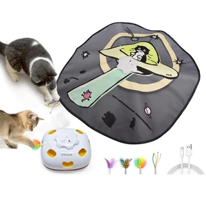 4 in 1 Interactive Cat Toys - Automatic Cat Toys for Indoor Cats & Kittens, 8 Holes Mice Whack-A-Mole, Hide and Seek Smart Motion with 5PCS DIY Replacement Refills 4 in 1 Interactive Cat Toys - Automatic Cat Toys for Indoor Cats & Kittens, 8 Holes Mice Whack-A-Mole, Hide and Seek Smart Motion with 5PCS DIY Replacement Refills