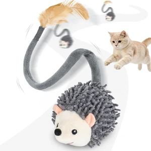 Interactive Hedgehog Cat Toy 360° Rolling & Spin with Soft Plush Tail for Indoor Cats Smart Motion Sensor, Realistic Squeak, Rechargeable Plush Kitten Toy (Grey) Interactive Hedgehog Cat Toy 360° Rolling & Spin with Soft Plush Tail for Indoor Cats Smart Motion Sensor, Realistic Squeak, Rechargeable Plush Kitten Toy (Grey)