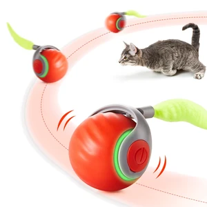 Moving Ball Cat Toys with Feather Tail, Rechargeable | 2026 New Interactive Toy for Indoor Cats Exercise, Smart Interactive Kitten Rolling Ball, Orange Moving Ball Cat Toys with Feather Tail, Rechargeable | 2026 New Interactive Toy for Indoor Cats Exercise, Smart Interactive Kitten Rolling Ball, Orange
