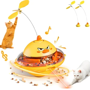 Interactive Cat Toy for Indoor Cats with Laser, Feather&Treat Dispenser | Keep Bored Cats Active, 4-in-1 Interactive Wobbling Toys with Bird Sounds, Spinning Butterflies, Safe ABS & Auto-off Interactive Cat Toy for Indoor Cats with Laser, Feather&Treat Dispenser | Keep Bored Cats Active, 4-in-1 Interactive Wobbling Toys with Bird Sounds, Spinning Butterflies, Safe ABS & Auto-off