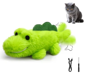 Interactive Cat Toys for Indoor Cats Auto Moving Alligator with 360° Random Movement & Tail Wagging, Rechargeable Cat Exercise Toy with Catnip, Self-Play Fun for Bored Adult Cats-Plush Interactive Cat Toys for Indoor Cats Auto Moving Alligator with 360° Random Movement & Tail Wagging, Rechargeable Cat Exercise Toy with Catnip, Self-Play Fun for Bored Adult Cats-Plush