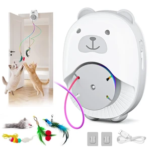 Interactive Cat Toys for Indoor Cats, Automatic Rechargeable Hanging Feather Wand with Flying Motion, 4 Packs Replaceable Accessories, Exercise Enrichment Toy for Cats, Long-Lasting USB Charging Interactive Cat Toys for Indoor Cats, Automatic Rechargeable Hanging Feather Wand with Flying Motion, 4 Packs Replaceable Accessories, Exercise Enrichment Toy for Cats, Long-Lasting USB Charging