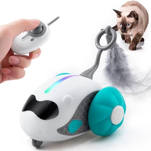 Interactive Cat Toy with Joystick Remote Control for Indoor Cats | Joystick Remote Control, Rechargeable Toy & Remote, 2 Modes: Smart Moving & Manual, for Active Cats, All Breeds, Exercise Interactive Cat Toy with Joystick Remote Control for Indoor Cats | Joystick Remote Control, Rechargeable Toy & Remote, 2 Modes: Smart Moving & Manual, for Active Cats, All Breeds, Exercise