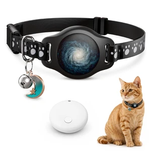 Cat Tracker Collar with Finder Tag - Waterproof Airtag Cat Collar, Black | Breakaway with Reflective Pattern & Bell, 8-12", Compatible with Apple Find My (iOS ONLY Not for Android Devices) Cat Tracker Collar with Finder Tag - Waterproof Airtag Cat Collar, Black | Breakaway with Reflective Pattern & Bell, 8-12", Compatible with Apple Find My (iOS ONLY Not for Android Devices)