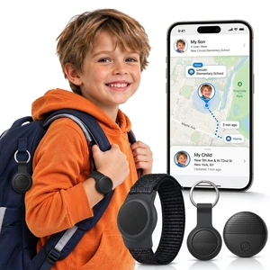 GPS Tracker for Kids with Real-Time Location Tracking & Family Sharing, Apple & Android Compatible, No Monthly Fees & No SIM Card, Wristband & Keychain Included, IP68 Waterproof, Black GPS Tracker for Kids with Real-Time Location Tracking & Family Sharing, Apple & Android Compatible, No Monthly Fees & No SIM Card, Wristband & Keychain Included, IP68 Waterproof, Black