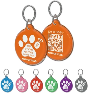 NFC&QR Code Personalized Dog Cat Tag, Online Pet Profile, Scan QR Receive Instant Pet Location Alert Email NFC&QR Code Personalized Dog Cat Tag, Online Pet Profile, Scan QR Receive Instant Pet Location Alert Email