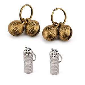 Copper Bells for Dog Collars, 4 PCS Loud Pet Tracking Bells for Dogs & Cats, Anti-Lost Collar Charms with 2 ID Tag Capsules Copper Bells for Dog Collars, 4 PCS Loud Pet Tracking Bells for Dogs & Cats, Anti-Lost Collar Charms with 2 ID Tag Capsules