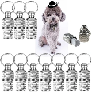 10PCS Anti-Lost Pet ID Tags, Stainless Steel & Aluminum, Silver, 8*21mm, Waterproof, Personalized Labels 10PCS Anti-Lost Pet ID Tags, Stainless Steel & Aluminum, Silver, 8*21mm, Waterproof, Personalized Labels