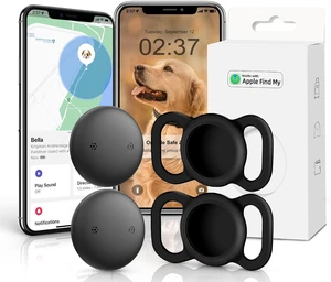 GPS Tracker, iOS Only, No Monthly Fee, Smart Pet Activity Tracker, Black 2P | iOS pet GPS tracker, no monthly fee, Apple Find My compatible, anti-lost, for dogs, cats, kids, vehicles, items. GPS Tracker, iOS Only, No Monthly Fee, Smart Pet Activity Tracker, Black 2P | iOS pet GPS tracker, no monthly fee, Apple Find My compatible, anti-lost, for dogs, cats, kids, vehicles, items.