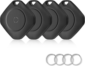 Tracker Tags-4 Pack(iOS Only), ltem Finder Smart Tag Set Pure Black | IP67 Waterproof, Loud Beep, Replaceable Battery, Smart Tag for Keys, Bags, Luggage, Pets, Wallet, Compatible with Find My APP Tracker Tags-4 Pack(iOS Only), ltem Finder Smart Tag Set Pure Black | IP67 Waterproof, Loud Beep, Replaceable Battery, Smart Tag for Keys, Bags, Luggage, Pets, Wallet, Compatible with Find My APP