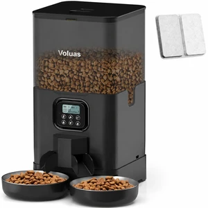 Automatic Cat Feeder for Two Cats, 5.8L | Programmable Portion Control, Timed Feeding, Memory Function, Dual Stainless Steel Bowls Automatic Cat Feeder for Two Cats, 5.8L | Programmable Portion Control, Timed Feeding, Memory Function, Dual Stainless Steel Bowls