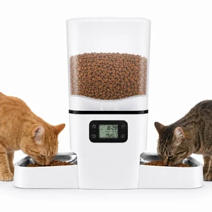 Automatic Cat Feeder for 2 Cats & Small Dog, 6L Large Capacity for Dry Food | Timed Cat Food Dispenser with 2 Stainless Steel Bowl, Dual Power Supply, Detachable & Dishwasher Safe, LED Display Screen Automatic Cat Feeder for 2 Cats & Small Dog, 6L Large Capacity for Dry Food | Timed Cat Food Dispenser with 2 Stainless Steel Bowl, Dual Power Supply, Detachable & Dishwasher Safe, LED Display Screen