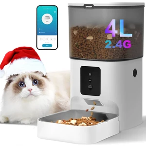 Automatic Cat Feeder,4L Timed CatDog Dry Food Dispenser | 2.4G WiFi, App Control, Sealed Ring, 10s Voice Recorder, 10 Meals daily, Dual Power Supply, Stainless Steel Tray Automatic Cat Feeder,4L Timed CatDog Dry Food Dispenser | 2.4G WiFi, App Control, Sealed Ring, 10s Voice Recorder, 10 Meals daily, Dual Power Supply, Stainless Steel Tray