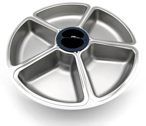 Replacement Bowl with Stainless Steel Inserts for 5-Meal Feeder | High Quality, Durable, Suitable for Wet and Dry Food, Easy to Clean, Each Bowl is 6.7cm x 27.5cm x 27.5cm, No Sharp Corners Replacement Bowl with Stainless Steel Inserts for 5-Meal Feeder | High Quality, Durable, Suitable for Wet and Dry Food, Easy to Clean, Each Bowl is 6.7cm x 27.5cm x 27.5cm, No Sharp Corners