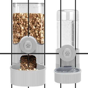 Hanging Cage Auto Small Pet Feeder Waterer Set for Puppy Cats, Grey | 1.2L Self-Feeding Feeder, 0.52L Waterer Set, Non-Spill Auto Gravity Kennel Feeding Station For Puppy Cats Rabbit Ferret Hanging Cage Auto Small Pet Feeder Waterer Set for Puppy Cats, Grey | 1.2L Self-Feeding Feeder, 0.52L Waterer Set, Non-Spill Auto Gravity Kennel Feeding Station For Puppy Cats Rabbit Ferret