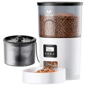 Automatic Cat Feeder and Water Fountain, Timed Dry Food Dispenser, Programmable Portion Control, 1-6 Meals Per Day, Desiccant Bag, Cat Fountains for Drinking with Filter, Small Pets (3L Combo) Automatic Cat Feeder and Water Fountain, Timed Dry Food Dispenser, Programmable Portion Control, 1-6 Meals Per Day, Desiccant Bag, Cat Fountains for Drinking with Filter, Small Pets (3L Combo)