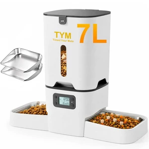 Automatic Cat Feeder 2 Cats, 7L Dry Cat Food Dispenser with Double Bowls | Multi-pet Household | Large Capacity Grain Storage Box | Anti Food Stealing | Weight / Diet Control | Fresh Food | Dual Power Automatic Cat Feeder 2 Cats, 7L Dry Cat Food Dispenser with Double Bowls | Multi-pet Household | Large Capacity Grain Storage Box | Anti Food Stealing | Weight / Diet Control | Fresh Food | Dual Power