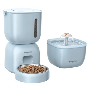 Automatic Cat Feeder and Water Dispenser FW1, Wire or Battery Cat Food Dispenser Timer Pet Feeder - Locking Lid, Desiccant Bag, Programmable Portion Control, 4 Daily Meals, 10s Voice Recorder-Blue Automatic Cat Feeder and Water Dispenser FW1, Wire or Battery Cat Food Dispenser Timer Pet Feeder - Locking Lid, Desiccant Bag, Programmable Portion Control, 4 Daily Meals, 10s Voice Recorder-Blue