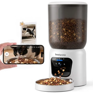 Automatic Cat Feeder with 2K Camera: 5G WiFi Auto Dog Feeder - 6L | Cat Food Dispenser with Night Vision, Smart APP Control, Two-way Audio, Voice Recording, Detachable for Cleaning - White Automatic Cat Feeder with 2K Camera: 5G WiFi Auto Dog Feeder - 6L | Cat Food Dispenser with Night Vision, Smart APP Control, Two-way Audio, Voice Recording, Detachable for Cleaning - White