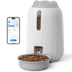 Automatic Cat Feeder with App, WiFi Auto Cat Feeder, 3L Slow-Feed Cat Food Dispenser for Dry Food, Dual Power Supply Timed Pet Feeder for Cat, 10 Meals/Day, 6 Portions/Meal, Grey Automatic Cat Feeder with App, WiFi Auto Cat Feeder, 3L Slow-Feed Cat Food Dispenser for Dry Food, Dual Power Supply Timed Pet Feeder for Cat, 10 Meals/Day, 6 Portions/Meal, Grey