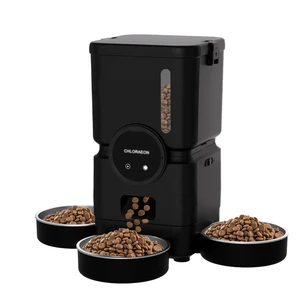 Automatic Cat Feeder for 3 Cats, 6L 2.4G WiFi Feeder, Slow Feed, Black | 3-bowl system with app scheduling, 15-day battery backup, stainless steel bowls, and sealed freshness protection. Automatic Cat Feeder for 3 Cats, 6L 2.4G WiFi Feeder, Slow Feed, Black | 3-bowl system with app scheduling, 15-day battery backup, stainless steel bowls, and sealed freshness protection.