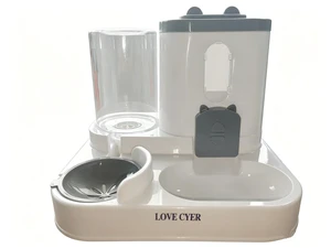 2-in-1 Automatic Pet Feeder, 1600ml Food Dispenser with 800ml Water Dispenser for Cats and Dogs, Going Out at Home (Grey) 2-in-1 Automatic Pet Feeder, 1600ml Food Dispenser with 800ml Water Dispenser for Cats and Dogs, Going Out at Home (Grey)