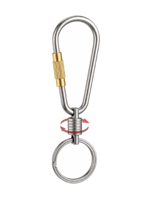 Mini Titanium Locking Carabiner with 360° Swivel & Side Push Key Ring | Ultra-Light Carabiner for Keys, Easy Open Key Ring, Keychain for Men Women, Fits Car Keys, Small Key Holder for Bag, Travel Mini Titanium Locking Carabiner with 360° Swivel & Side Push Key Ring | Ultra-Light Carabiner for Keys, Easy Open Key Ring, Keychain for Men Women, Fits Car Keys, Small Key Holder for Bag, Travel