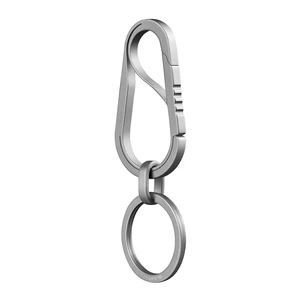 Titanium Carabiner Keychain, Ti6Al4V Titanium Key Clip, Quick Release Key Chain for Men, OnePiece Machined SpringFree Key Holder Titanium Carabiner Keychain, Ti6Al4V Titanium Key Clip, Quick Release Key Chain for Men, OnePiece Machined SpringFree Key Holder
