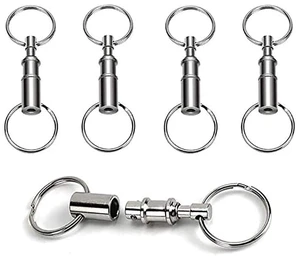 4 Pack Quick Release Detachable Pull Apart Keychain For unisex-adult, Silver 4 Pack Quick Release Detachable Pull Apart Keychain For unisex-adult, Silver