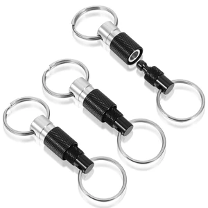 3 Pcs Quick Release Keychain, Detachable Key Ring Quickly Pull Apart Car Keys Holder Quick Disconnect Safety Keychains for Car Purse Bag Accessories (Black) 3 Pcs Quick Release Keychain, Detachable Key Ring Quickly Pull Apart Car Keys Holder Quick Disconnect Safety Keychains for Car Purse Bag Accessories (Black)