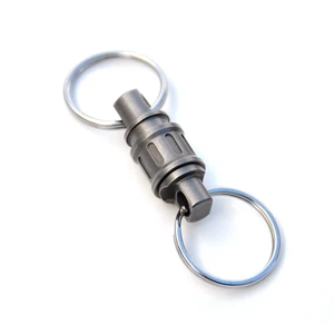 Titanium Quick Release Keychain, Retractable Key Chain Detachable Keychain ClipPull Apart Key Rings for Men Women With 2 Stainless Steel Rings Titanium Quick Release Keychain, Retractable Key Chain Detachable Keychain ClipPull Apart Key Rings for Men Women With 2 Stainless Steel Rings