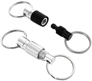 2 PCS Quick Release Keychain, Heavy Duty Detachable Key Ring Quick Release, Quick Disconnect Keychain with 2 Split Rings for Car Keys Purse Bag Accessories(Black, Silver) 2 PCS Quick Release Keychain, Heavy Duty Detachable Key Ring Quick Release, Quick Disconnect Keychain with 2 Split Rings for Car Keys Purse Bag Accessories(Black, Silver)