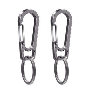Titanium Heavy Duty Keychain Carabiner, EDC Key Clip Anti-Lost | Quick Released Backpack Hook, Car Keychain Clip, Belt Loop Clip, Outdoor Camping Keyring- 2 Pack Titanium Heavy Duty Keychain Carabiner, EDC Key Clip Anti-Lost | Quick Released Backpack Hook, Car Keychain Clip, Belt Loop Clip, Outdoor Camping Keyring- 2 Pack