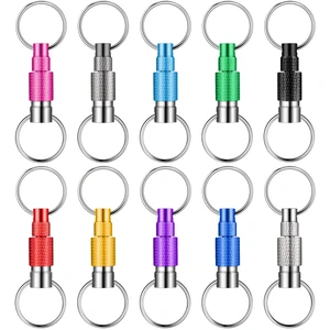 10 Packs Detachable Keychain Quick Release Pull Apart Key Ring with 2 Split Rings for Bag Purse Belt (Multicolor) 10 Packs Detachable Keychain Quick Release Pull Apart Key Ring with 2 Split Rings for Bag Purse Belt (Multicolor)