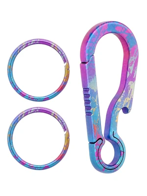 Titanium Carabiner Keychain Clip Key Rings, Purple Blue, 2/2.6 Inch | Small Carabiner Clips, Bottle Opener Keychain, Heavy Duty Key Holder, Ultra Lightweight, Quick Release Key Chain Gift for Men Titanium Carabiner Keychain Clip Key Rings, Purple Blue, 2/2.6 Inch | Small Carabiner Clips, Bottle Opener Keychain, Heavy Duty Key Holder, Ultra Lightweight, Quick Release Key Chain Gift for Men